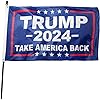 Trump 2024 Flag 3x5 Outdoor Double Sided 3 Ply-Donald Trump Take America Back Flags Vivid Color Clear Pattern Reinforcement Sewing Durable Polyester