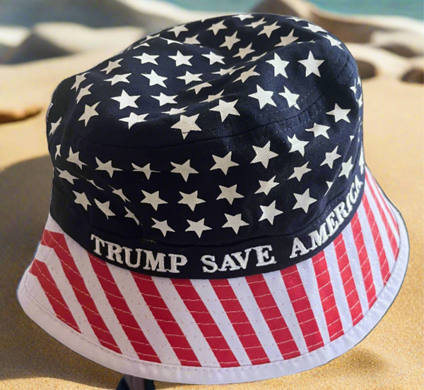 Bucket Hat American Flag Trump Save America 2024