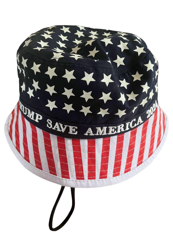 Bucket Hat American Flag Trump Save America 2024