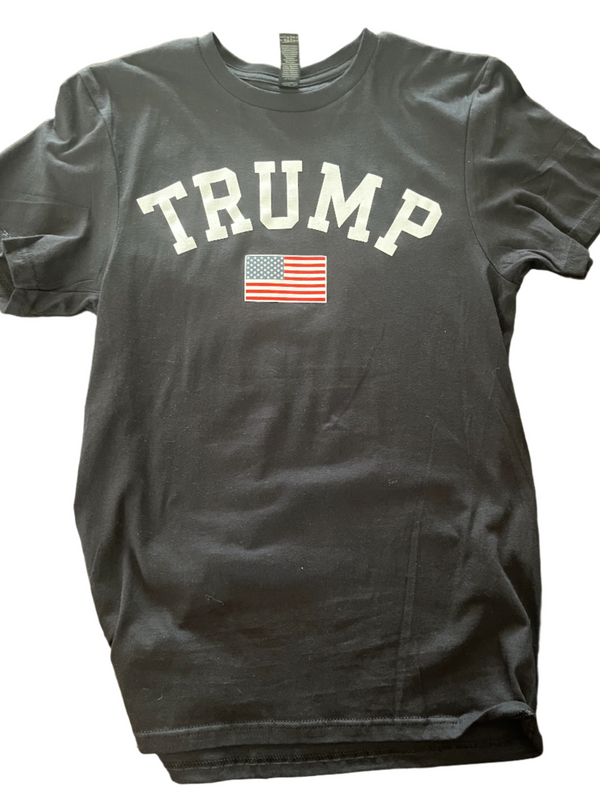 Trump Navy blue soft cotton t shirt with flag